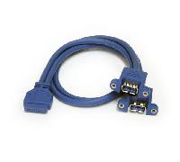 StarTech.com - Cable Extensor 50cm 2 Puertos USB 3.0 para Montaje en Panel conexión a Placa Base - Hembra USB A