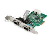StarTech.com - Tarjeta PCI Express Serie de 2 Puertos RS232 UART 16950 - con Caché FIFO de 256 bytes - Chipset ASX99100 - con Br
