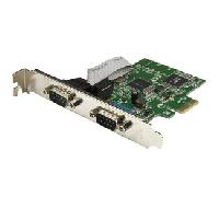 StarTech.com - Tarjeta Serie PCI Express de 2 Puertos DB9 RS232 con UART 16C1050 - Adaptador Interno Serie PCI-E