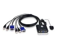 2-Port USB VGA Cable KVM Switch with Remote Port Selector