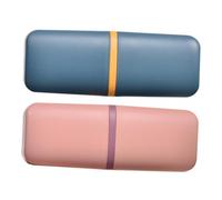2 Portavasos de Viaje para Cepillos de Dientes Pp, Diseño Simple | Vaso de Enjuague Bucal Portátil, Formato Compacto, 2 Piezas, Uso en Viaje y Dormitorio