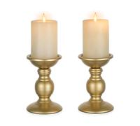 2 portavelas de pilar dorado, ideal para velas de pilar de 3 pulgadas, regalos para bodas, fiestas, hogar, spa, reiki, velas votivas (2 unidades)
