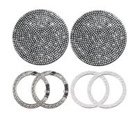 2 Posavasos, 2 Anillos Decorativos, 2 llaveros, Accesorios para Coche con Purpurina, Accesorios para Interior de Coche, Accesorios para Interior de Coche para Mujer.