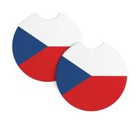 2 posavasos antideslizantes e impermeables con diseño de bandera de la República Checa, inserto universal para coche, SUV, camión