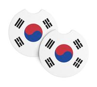 2 posavasos antideslizantes e impermeables con diseño de bandera de la República de Corea, inserto universal para coche, SUV, camión