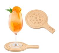 2 Posavasos de Pickleball, 10 cm de Diámetro Posavasos de Madera con Forma de Paleta con Asas Divertidos Regalos de Pickleball para Colocar Café Cócteles y Cerveza