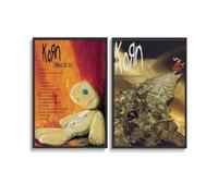 2 pósteres de Korn para álbum de música de banda de rock, póster vintage para habitación, arte de pared, lienzo, 12 x 18 pulgadas (30 x 45 cm), estilo 1