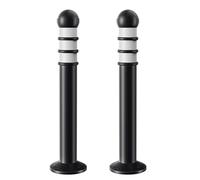 2 Postes Separadores de 80 Cm con Collares y Base Reflectantes, Barrera Parking Para Zonas de Construcción y Prácticas de Conducción