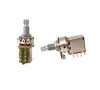 2 potenciómetros de eje dividido largo para guitarra eléctrica, control de bajo, volumen de tono, potenciómetros, potes cónicos A500K/B500K, perilla de interruptor