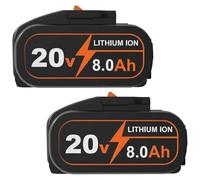 2×Powayup Recambio para 8,0Ah 20V Worx Batería Compatible con el WA3520 WA3551 WA3644 WA3601 WA3525 WA3575 WA3578 WA3553 WA3551.1 WA3553.2 WA3572 WX372.1 WG629E indicador de Carga LED Integrado
