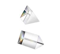 2 prismas triangulares de vidrio óptico de cristal, ancho de 30 mm, prisma de 30/50 mm, vidrio de experimentos de espectro arcoíris, prisma triangular de cristal K9, lente transparente para física del