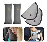 2 Protector Cinturon Coche Niños 2 Almohadilla Cinturon Coche Funda Cinturon Coche Protector Cinturon Seguridad Infantil Cubre Cinturones Coche para Viajes Niños Bebés Adultos (Gris)