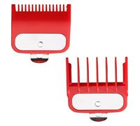 2 protectores de peine guía profesionales for cortadora de pelo con clip metálico, con 2 longitudes de corte de 1,5 mm y 4,5 mm, compatibles con la mayoría de las cortadoras Wahl.(2 PCS RED)