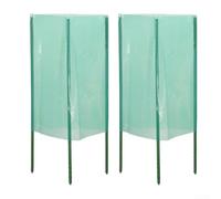 2 protectores de plantas de jardín con película de polietileno transparente y marco de plástico que protege las plantas de insectos, heladas y clima duro para un uso sostenible durante todo el año (2