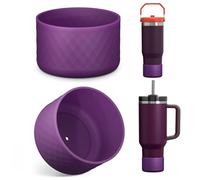 2 protectores de silicona para vaso Stanley Quencher Adventure de 40 onzas, 30 onzas, 20 onzas, 30 onzas, 30 onzas, accesorios para taza Stanley (morado oscuro)