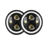 2 Proyectores Faros LED 5,75 Pulgadas | Foco Moto Delantero Faro Delantero Aluminio 5 3/4" Optica Moto