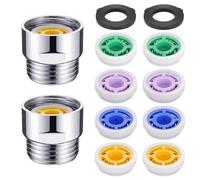 2 Psc - Juego de limitador de flujo de ducha, reductor de presión de válvula, 4/5/6/7L/min con adaptador de ahorro de agua G1/2, piezas de repuesto universales para cabezal de ducha fijo y mano