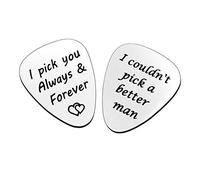2 púas de guitarra, I Couldn't Pick A Better Man&I pick you always, regalo de cumpleaños para músico, guitarrista, marido, novio, día del padre, Navidad, aniversario, regalos de San Valentín para él