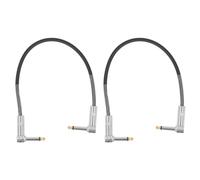 2 Puentes de Guitarra de 12 Pulgadas, Cable de Pedal de Efecto de Guitarra con Enchufe de 1/4 de Pulgada, Cobre Puro, Cables de Instrumentos Musicales, Cable de Puente de (Negro