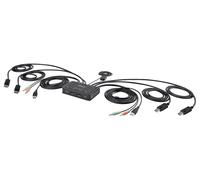 2 Puerto 4K Displayport Cable KVM Interruptor con Doble Pantalla Soporte