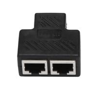 2 Puerto RJ45 Splitter Adaptador LAN Red Extensor Ethernet Conector Plug Lot 2Pcs