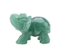 2 Pulgadas Figuras De Elefantes De Cristal Jade Natural Tallado Figuras De Cristal De Elefante Decoración Para El Hogar (Green Aventurine)