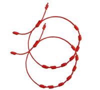 2 Pulseras 7 Nudos de Hilo Rojo + Cartón Explicativo, Suerte y Protección, Pulsera Mal de Ojo para Parejas y Amistad, Bisutería Ajustable para Mujer y Hombre, símbolo de la Amistad y el Amor
