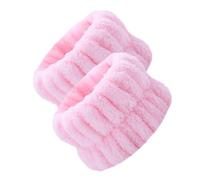 2 pulseras absorbentes de forro polar coral, lazos elásticos para el cabello para mujeres y niñas, toallas de muñeca esponjosas, pulsera facial, evita que el líquido se derrame por tus
