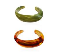 2 pulseras acrílicas, pulseras multicolor vintage, pulseras cuadradas grandes irregulares, ajustables, de resina punk, pulseras geométricas Y2K para mujer, regalo de joyería de moda, 1, Acrílico, No