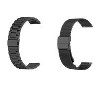 2 pulseras compatibles con Withings ScanWatch 38 mm, malla de 18 mm, correa de reloj tejida de metal y acero inoxidable