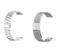 2 pulseras compatibles con Withings ScanWatch Light 37 mm, malla de 18 mm, correa de reloj tejida de metal y acero inoxidable