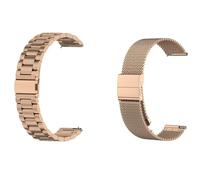 2 pulseras compatibles con Withings ScanWatch Light 37 mm, malla de 18 mm, correa de reloj tejida de metal y acero inoxidable