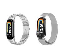 2 pulseras compatibles con Xiaomi Smart Band 10, malla de metal, acero inoxidable, correa de repuesto para Xiaomi Mi Band 10/9/8, Eine Grösse, Acero inoxidable, No es una piedra preciosa