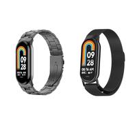 2 pulseras compatibles con Xiaomi Smart Band 10, malla de metal, acero inoxidable, correa de repuesto para Xiaomi Mi Band 10/9/8, Eine Grösse, Acero inoxidable, No es una piedra preciosa