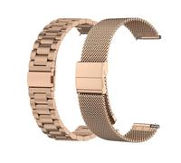 2 pulseras de 22 mm compatibles con Amazfit Active Max, correa de malla tejida de metal y acero inoxidable, correa de repuesto para negocios, Acero inoxidable