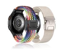 2 pulseras de nailon de un clic para Samsung Galaxy Watch 7 6 5 4 FE Band 40 44 mm hombres/mujeres, correa de hebilla de paracaídas, correa deportiva para Galaxy Watch 6&4 Classic 47 43 46 42 mm/5 Pro