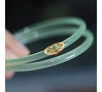2 pulseras Feng Shui de ágata verde, pulsera de piedras preciosas naturales, joyería chapada en oro, pulsera de piedra de ágata, pulsera vintage de buena suerte, talismán para regalos de mujeres ricas