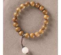 2 Pulseras Feng Shui Pulsera de Madera con Cuentas de Loto y Jade, Pulsera de Cuentas de Mala de oración, joyería de Piedras Preciosas Naturales para Mujeres y Hombres, Amuleto de Buena Suerte para