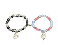 2 pulseras magnéticas con forma de corazón para parejas, para Halloween, araña, cuerda de mano, cuentas elásticas, cadena de muñeca, regalo de joyería
