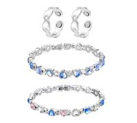 2 pulseras magnéticas en forma de corazón, 2 anillos magnéticos, pulseras magnéticas ajustables, pulseras magnéticas de diamante para mujer