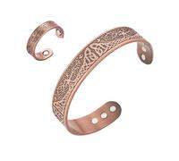 2 pulseras magnéticas y anillo, pulseras magnéticas unisex y anillo magnético, tamaño ajustable, 2 estilos de árbol de la vida, pulsera magnética y magnética para hombre y mujer, regalo de cumpleaños