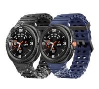 2 pulseras Ocean Sport compatibles con Samsung Galaxy Watch 8, 44 mm, 40 mm, Galaxy Watch 8 Classic 46 mm, no Gap impermeable de silicona deportiva, pulsera de repuesto para hombre y mujer