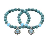 2 pulseras para aliviar la ansiedad y el estrés, pulsera de energía luminosa, pulsera elástica de loto con cuentas de cristal, joyería de mano luminosa, color turquesa (verde)
