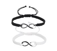 2 Pulseras Para Parejas Pulsera Hilo del Destino Pulsera de Protección de la Suerte Regalos Ajustables de Punto a Mano Bisutería Ajustable para Mujer y Hombre