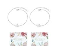2 Pulseras Plateadas para Dama de Honor Con Tarjetas DIY, Cajas de Almacenamiento, Ajustable, Corazón, Regalo de Boda, Joyería