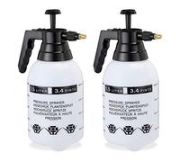 2 Pulverizadores Agua Presión, Boquilla Ajustable, Vaporizador para Plantas, Jardín, 1,5 l, PE-Latón, Negro
