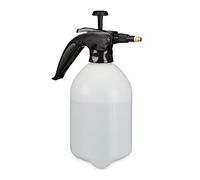 2 pulverizadores de presión 2 litros, Boquilla Ajustable de latón, Agua y pesticidas, Botella de jardín, Blanco/Negro