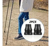 2 puntas de goma para bastones | Anillo de bloqueo, puntas de repuesto de fácil instalación para la mayoría de los bastones y muletas, ideal para caminar y recuperación
