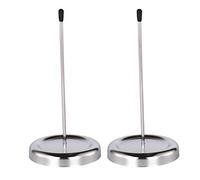 2 puntas de recibo - Soporte de papel para recibos de punta, barra recta plateada, espigas de recepción con soporte redondo Varilla gruesa para restaurante, cocina y oficina