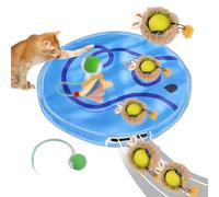2 Pz Juguetes Pelotas Interactivos Gatos con Estera de Juego Actualizado, Pelotas Gatos Interactivas Eléctricas, Pelotas de Juguetes Automático para Gatos de Interior, Bola de Juguete Gato/s y Perros